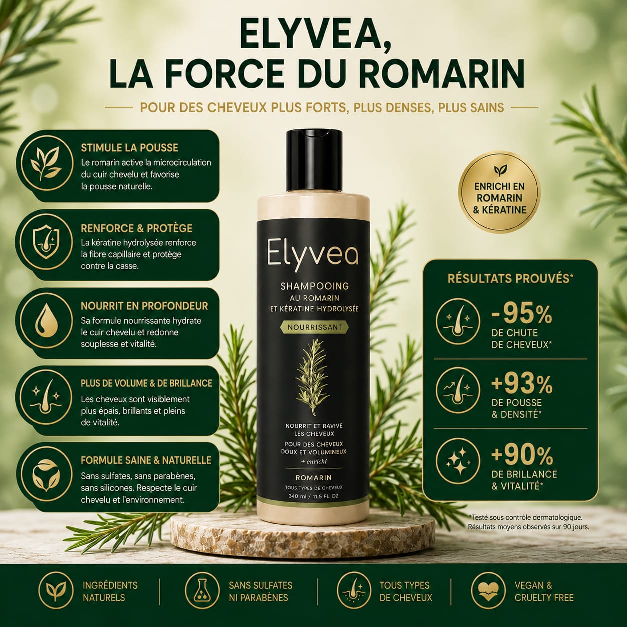 Elyvea Rosemary · Shampoing Croissance & Densité